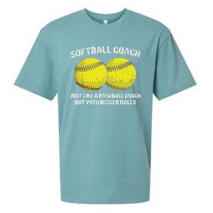 Softball Coach Like A Baseball Coach But With Bigger Balls Sueded Cloud Jersey T-Shirt