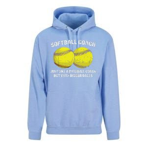 Softball Coach Like A Baseball Coach But With Bigger Balls Unisex Surf Hoodie