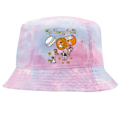 Sunflower Cows Lover My Happy Pills animal Tie-Dyed Bucket Hat