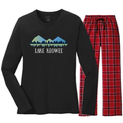 South Carolina Lake Lake Keowee Sc Women's Long Sleeve Flannel Pajama Set 