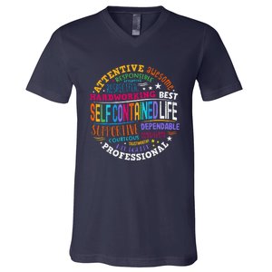 Self Contained Life Teacher Appreciation Week Back To School V-Neck T-Shirt