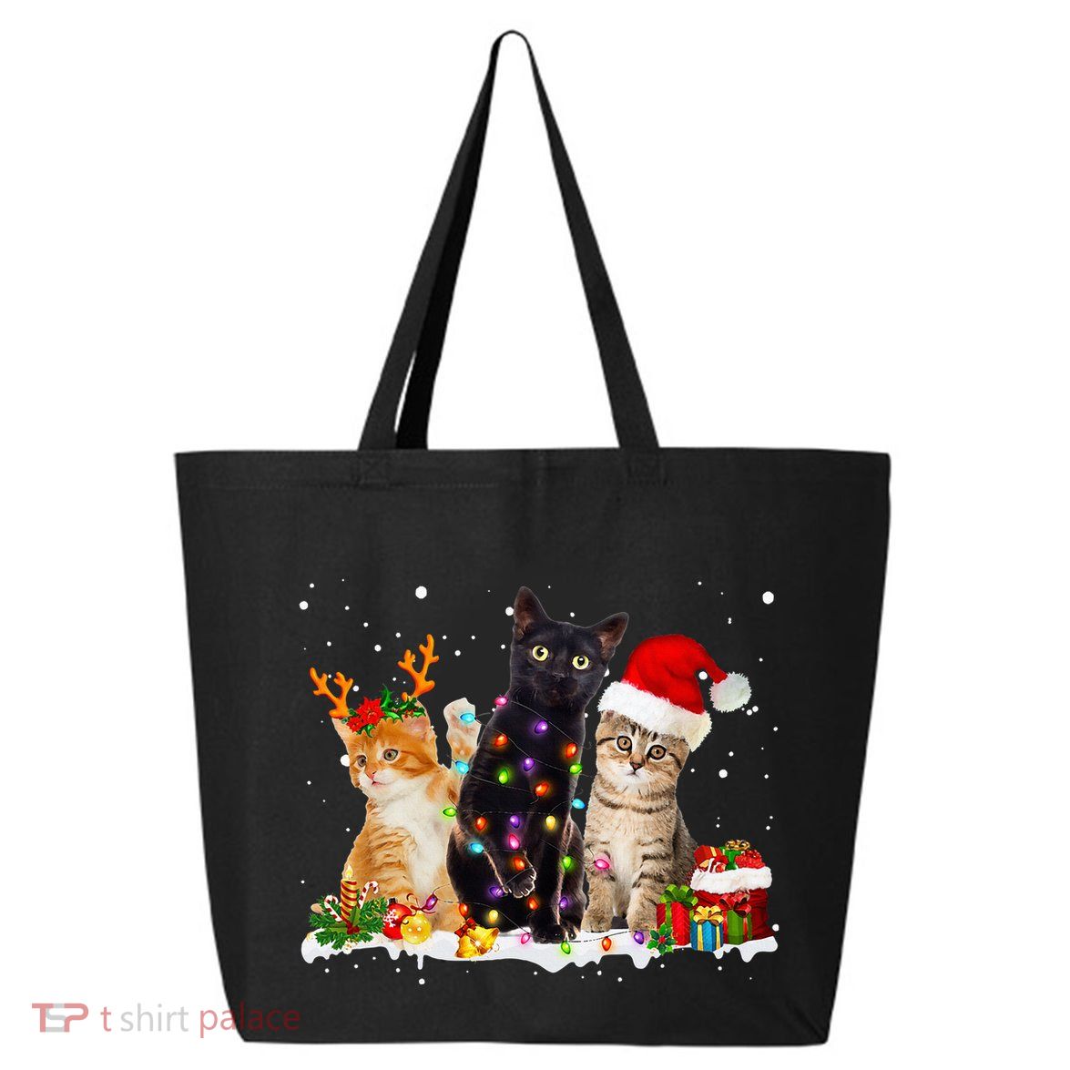 Santa Cat Light Gorgeous Reindeer Pajama Christmas Cat Lover 25L Jumbo Tote