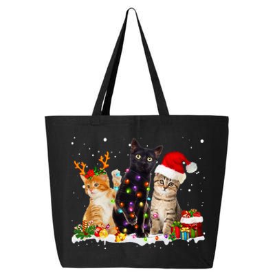 Santa Cat Light Gorgeous Reindeer Pajama Christmas Cat Lover 25L Jumbo Tote