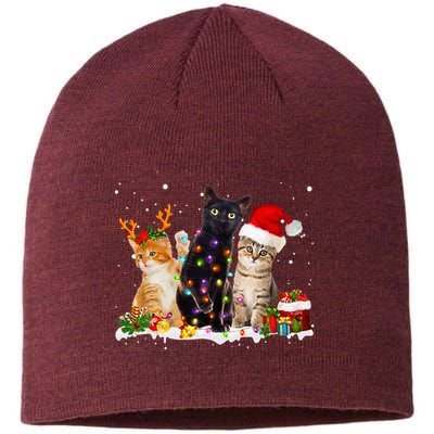 Santa Cat Light Gorgeous Reindeer Pajama Christmas Cat Lover Sustainable Beanie