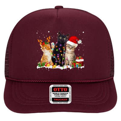 Santa Cat Light Gorgeous Reindeer Pajama Christmas Cat Lover Trucker Hat