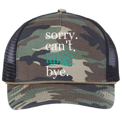 Sorry Can't Lake Bye Funny Summer Vacay Lake Lover Tank Top Retro Rope Trucker Hat Cap