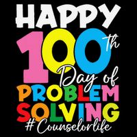 School Counselor Life Happy 100th Day Of Problem Solving 7-Panel Snapback Hat