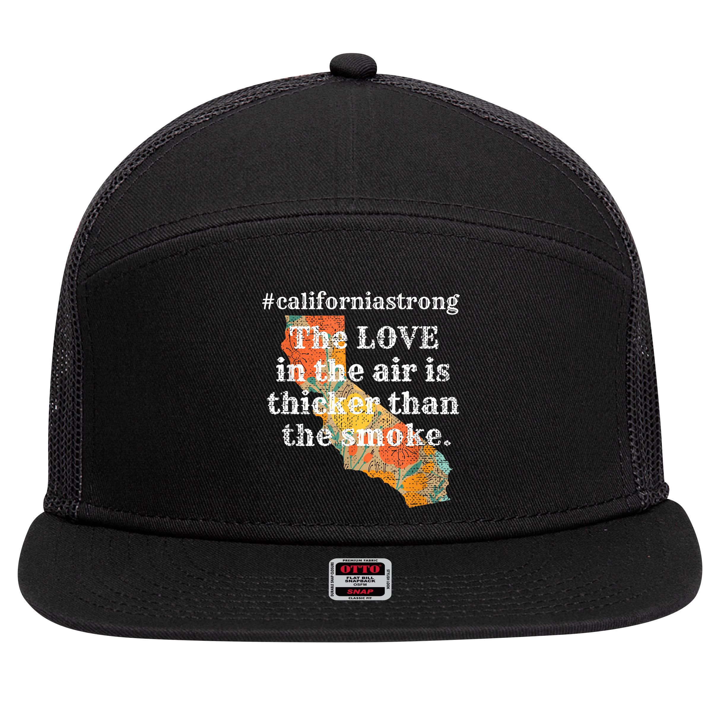 Sonoma County Los Angeles Strong Love Thicker Smoke Fire 7 Panel Mesh Trucker Snapback Hat