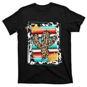 SERAPE CACTUS Leopard Cow Pattern Print Cow Rodeo T-Shirt