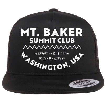 Summit Club Lat Long Elevation Mt. Baker Flat Bill Trucker Hat