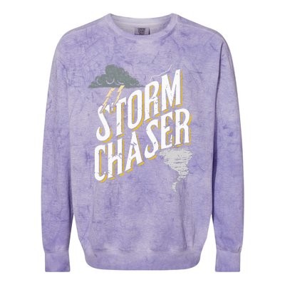 Storm Chaser Lightning Tornado Hurricane Storm Chasing Colorblast Crewneck Sweatshirt