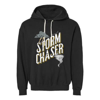 Storm Chaser Lightning Tornado Hurricane Storm Chasing Garment-Dyed Fleece Hoodie