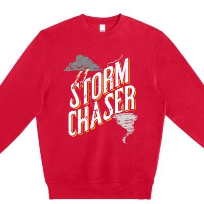 Storm Chaser Lightning Tornado Hurricane Storm Chasing Premium Crewneck Sweatshirt