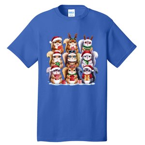 Squirrels Christmas Lights Decor Funny Squirrel Lover Xmas Funny Gift Tall T-Shirt