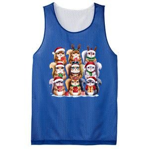 Squirrels Christmas Lights Decor Funny Squirrel Lover Xmas Funny Gift Mesh Reversible Basketball Jersey Tank