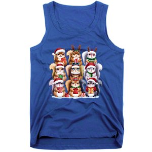 Squirrels Christmas Lights Decor Funny Squirrel Lover Xmas Funny Gift Tank Top