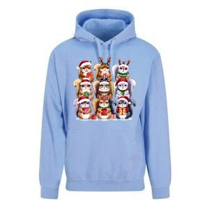 Squirrels Christmas Lights Decor Funny Squirrel Lover Xmas Funny Gift Unisex Surf Hoodie