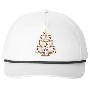 Siamese Cat Lover Lighting Santa Siamese Cat Christmas Tree Funny Gift Snapback Five-Panel Rope Hat