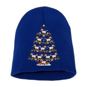 Siamese Cat Lover Lighting Santa Siamese Cat Christmas Tree Funny Gift Short Acrylic Beanie