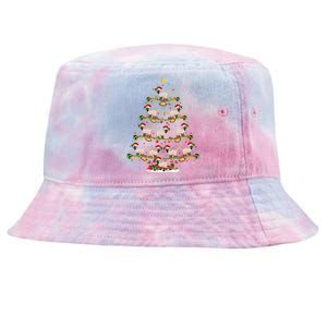 Siamese Cat Lover Lighting Santa Siamese Cat Christmas Tree Funny Gift Tie-Dyed Bucket Hat