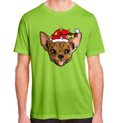 Santa Chihuahua Light Christmas Great Gift Adult ChromaSoft Performance T-Shirt