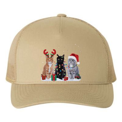 Santa Cat Light Gorgeous Reindeer Pajama Christmas Cat Lover Yupoong Adult 5-Panel Trucker Hat