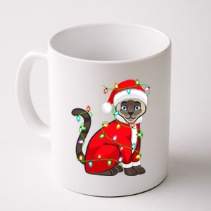 Siamese Cat Lover Xmas Lighting Santa Siamese Cat Christmas Gift Coffee Mug