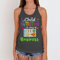 School Cafeteria Lunch Lady Child Nutrition Is My Business Women's Knotted Racerback Tank