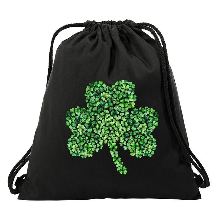 Shamrock Clover Leaf Happy St Patricks Day .Png Drawstring Bag