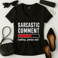 Sarcastic Comment Loading Please Wait Funny Sarcasm Humor Women's V-Neck T-Shirt