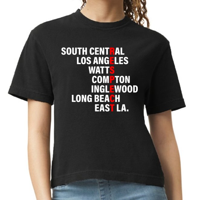 South Central Los Angeles Respect Watts Compton Comfort Colors Boxy T-Shirt
