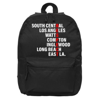 South Central Los Angeles Respect Watts Compton 16 in Basic Backpack