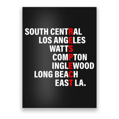 South Central Los Angeles Respect Watts Compton Poster