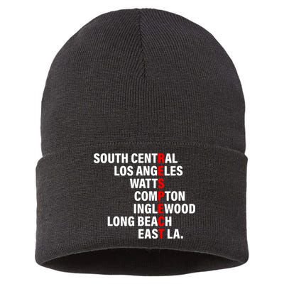 South Central Los Angeles Respect Watts Compton Sustainable Knit Beanie