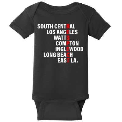 South Central Los Angeles Respect Watts Compton Baby Bodysuit