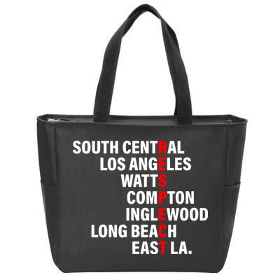 South Central Los Angeles Respect Watts Compton Zip Tote Bag
