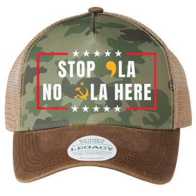 Stop Comma La No Commie La Here 2024 Legacy Tie Dye Trucker Hat