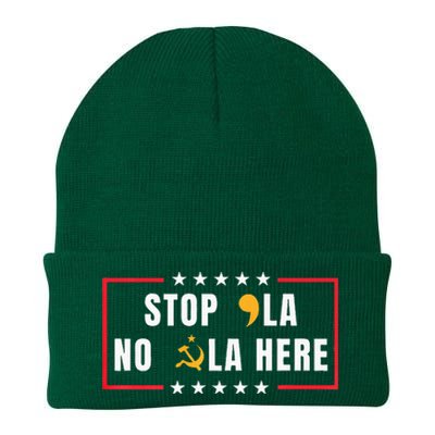 Stop Comma La No Commie La Here 2024 Knit Cap Winter Beanie