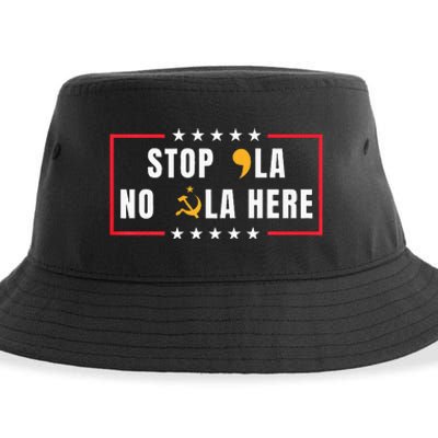 Stop Comma La No Commie La Here 2024 Sustainable Bucket Hat