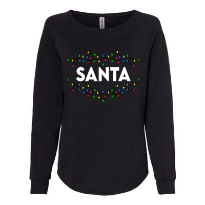 Santa Christmas Lights Funny Matching Couples Christmas Womens California Wash Sweatshirt