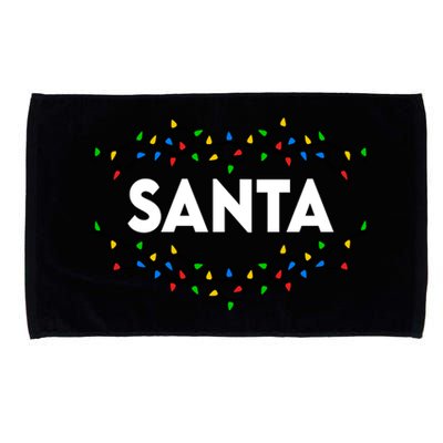 Santa Christmas Lights Funny Matching Couples Christmas Microfiber Hand Towel