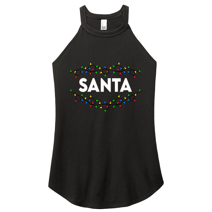 Santa Christmas Lights Funny Matching Couples Christmas Women's Perfect Tri Rocker Tank
