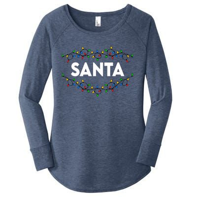 Santa Christmas Lights Funny Matching Couples Christmas Women's Perfect Tri Tunic Long Sleeve Shirt