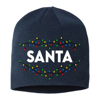 Santa Christmas Lights Funny Matching Couples Christmas Sustainable Beanie