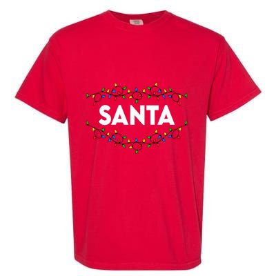Santa Christmas Lights Funny Matching Couples Christmas Garment-Dyed Heavyweight T-Shirt
