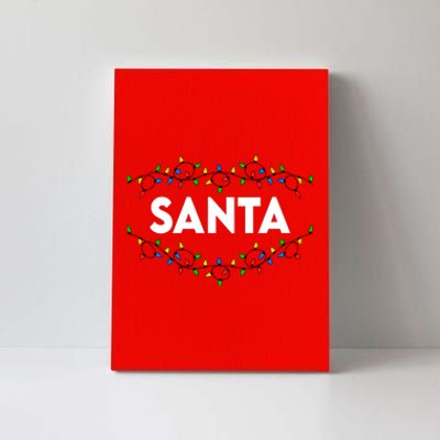 Santa Christmas Lights Funny Matching Couples Christmas Canvas