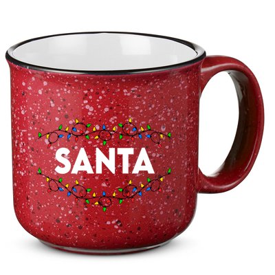 Santa Christmas Lights Funny Matching Couples Christmas 15oz Campfire Ceramic Mug