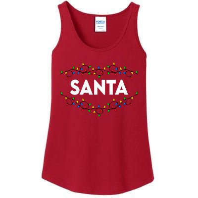 Santa Christmas Lights Funny Matching Couples Christmas Ladies Essential Tank