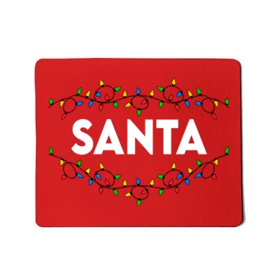 Santa Christmas Lights Funny Matching Couples Christmas Mousepad