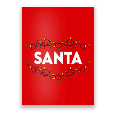 Santa Christmas Lights Funny Matching Couples Christmas Poster